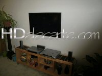 Wall mounted TV in living room, Silver Lake, Los Angeles CA